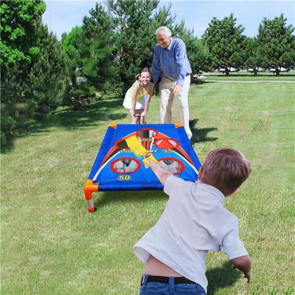 Kids Cornhole Outdoor Games  - 6 Bean Bag Toss and 3 Corn Hole Balls - Picture 5 of 6